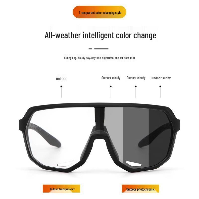 Photochromic Cycling Sunglasses for Day & Night Use - Windproof, Protective Eyewear for Biking, Running & Outdoor Activities