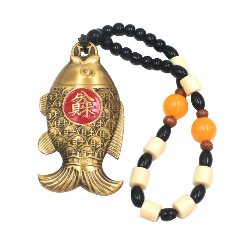 Латунный Рыба-Кои, Пожирающая Монеты, Ручной Орнамент, Маленькое Украшение-Рыбка, Год за Годом Избыток, Поделка, Вращающийся Подвесной Декор