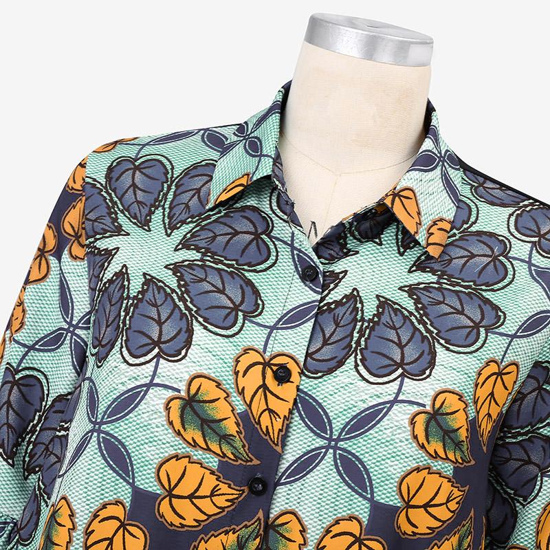 Damen Übergröße Rundhals Blumendruck Mehrlagig Gerüscht Trompeten Langarm Kleider