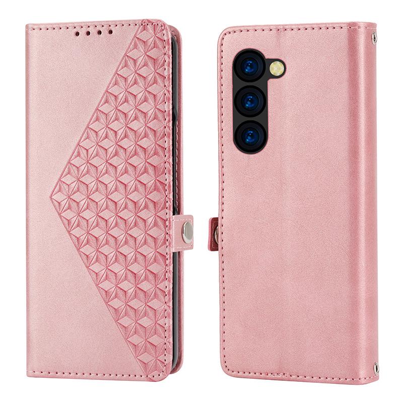 Samsung Folding Screen Leather Case - Calf Pattern Embossed Mobile Phone Case for ZFold4, Fold3, Z Fold5