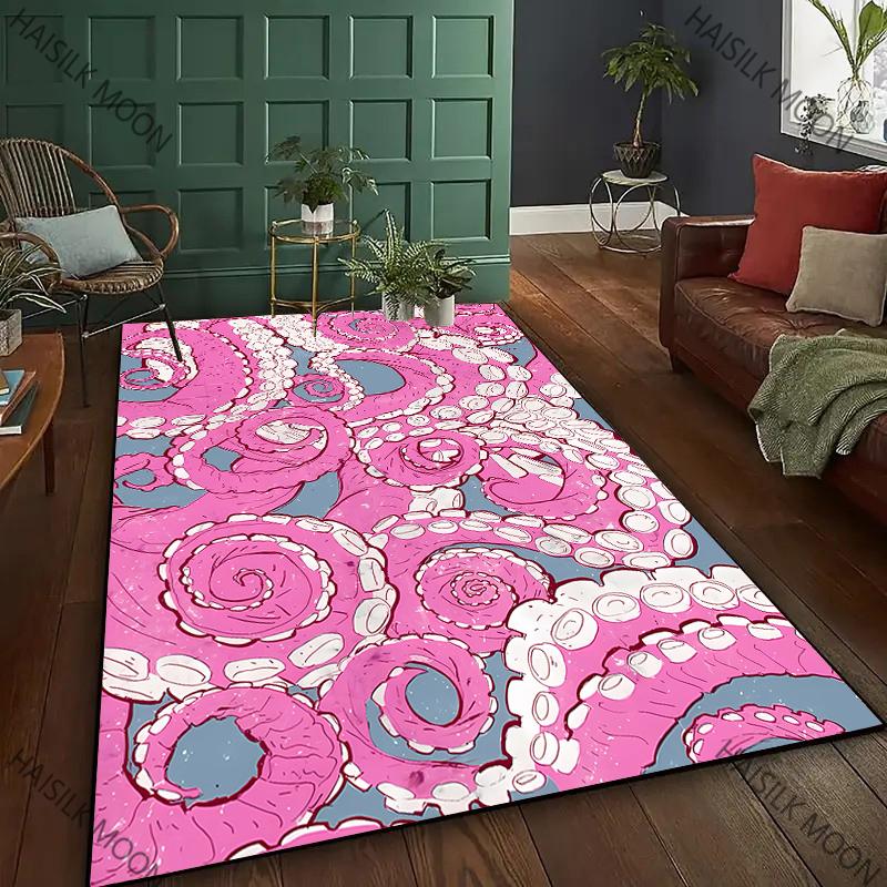 17 Styles Art Style Octopus Printed Carpet Living Room Bedroom Sofa Large Area Decorative Mat Kids Play Soft Non-slip Rugs Gift
