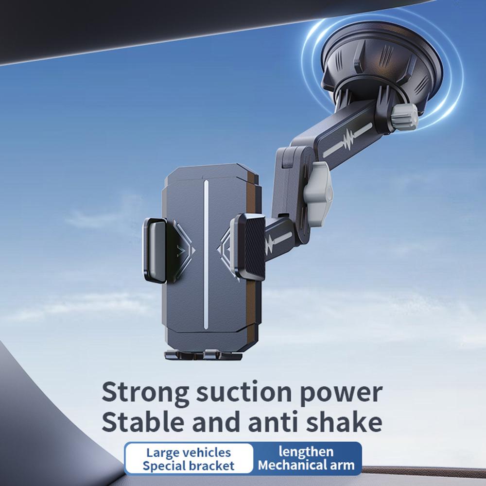 Extended-Length Off-Road Truck Phone Holder Windshield Dashboard Mount with Large Suction Cup Car Phone Holder Navigation Mount