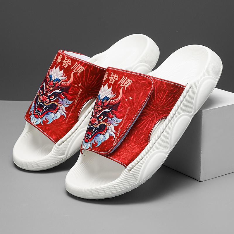 

Fashion CYYTL Mens Slippers Summer Outdoor Shoes Casual Beach Sandals Slides Walking Comfort Leather Luxury Designer Lightweight Fashion 44