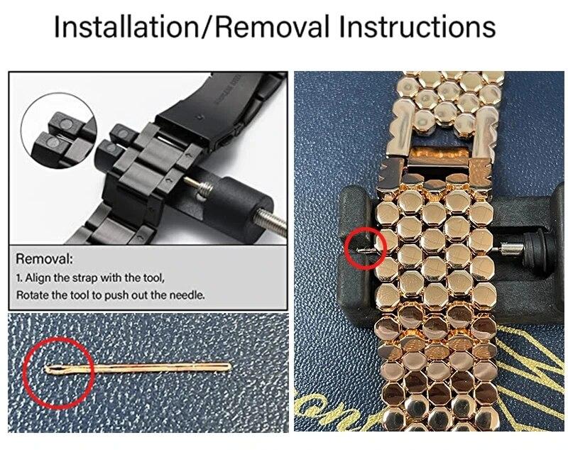 Pulseira de 22mm 20mm para Samsung Galaxy Watch 3 45mm Pulseira Gear S3 Active 2 Watch Pulseira de aço inoxidável para Huawei Watch Bracelet