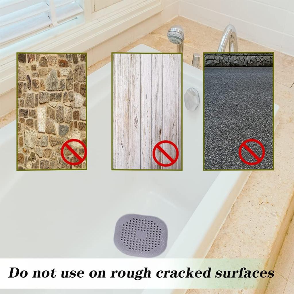 1/4PCs Bathroom Shower Drain Hair Catcher Kitchen Foldable Silicone Cover Hair Filter Sink Strainer with Suction Cups Easy Clean