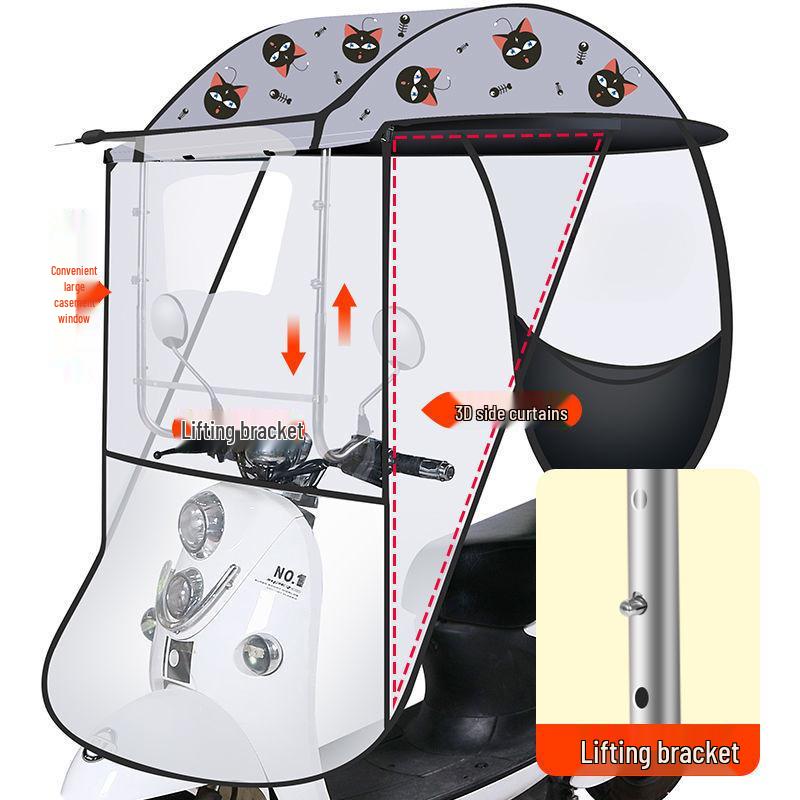 Parasole per Auto Elettrica: Tendalino Gonfiabile, Scudo Paravento Antipioggia, Copertura per Bicicletta e Motocicletta