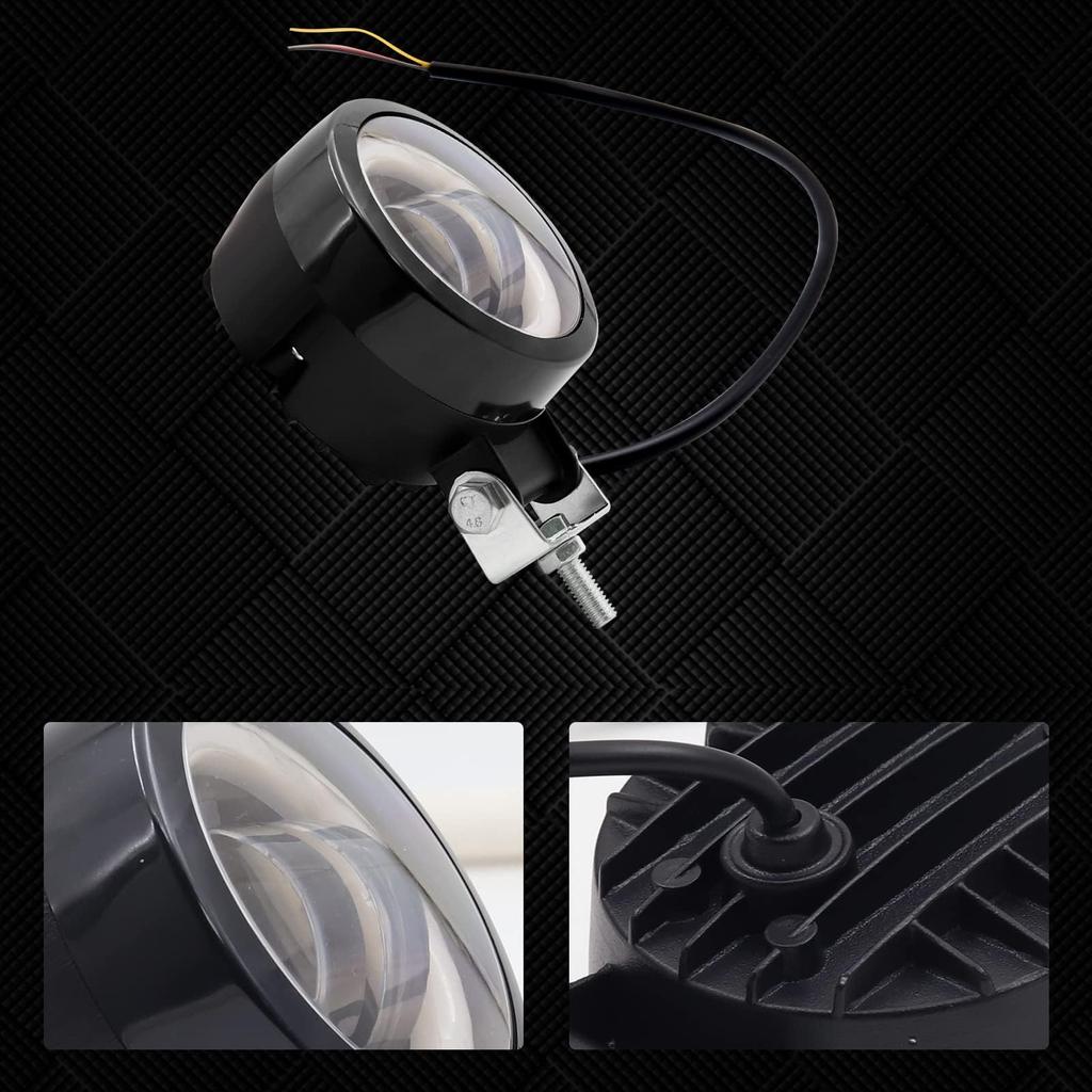 LED fog lamp for motorcycles with squid ring, 2 lights,