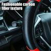 Coprivolante per auto, senza anello interno, fascia elastica, manicotto in pelle, coprivolante sportivo in fibra di carbonio per auto