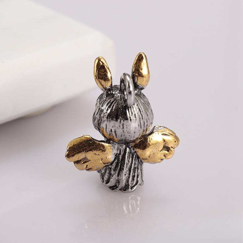 Cool Little Angel Pendant Necklace for Women Retro Cupid Collarbone Chain Hip Hop