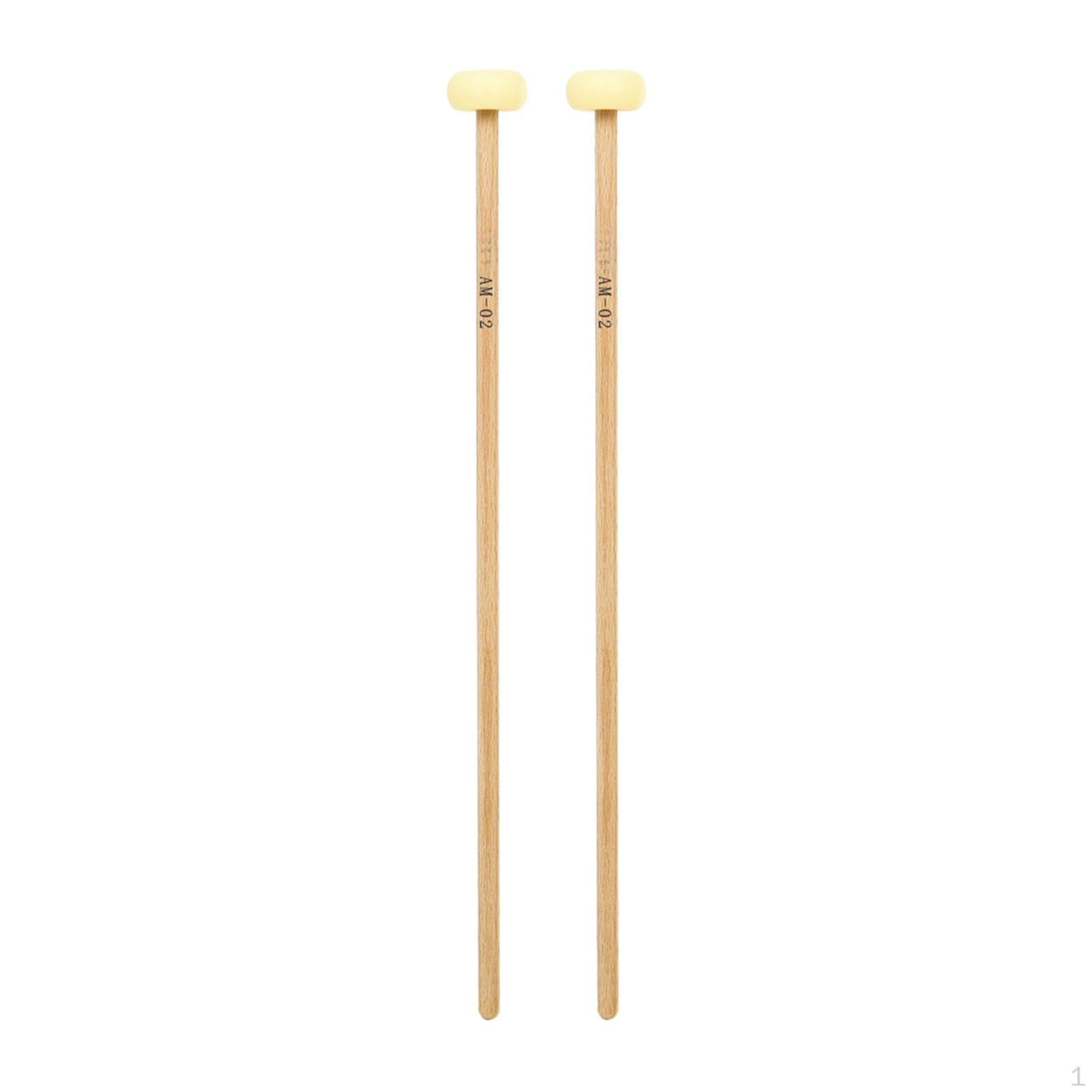 

2 Glockenspiel Mallet Sticks with Rubber Head for Marimba Use жёлтый