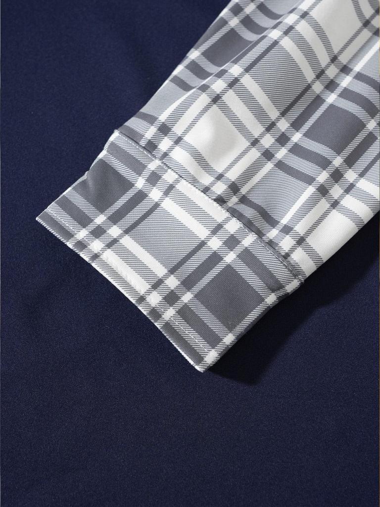 2025 Men's Plaid and Solid Color Hooded Long Sleeve Sweatshirt for Spring and Autumn
