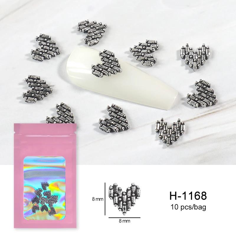 Alloy Skull Nail Charms Retro Halloween Decals Ornaments 3D Ghost Silver Classic Jewelry Nails Art Design Manicure Accessories