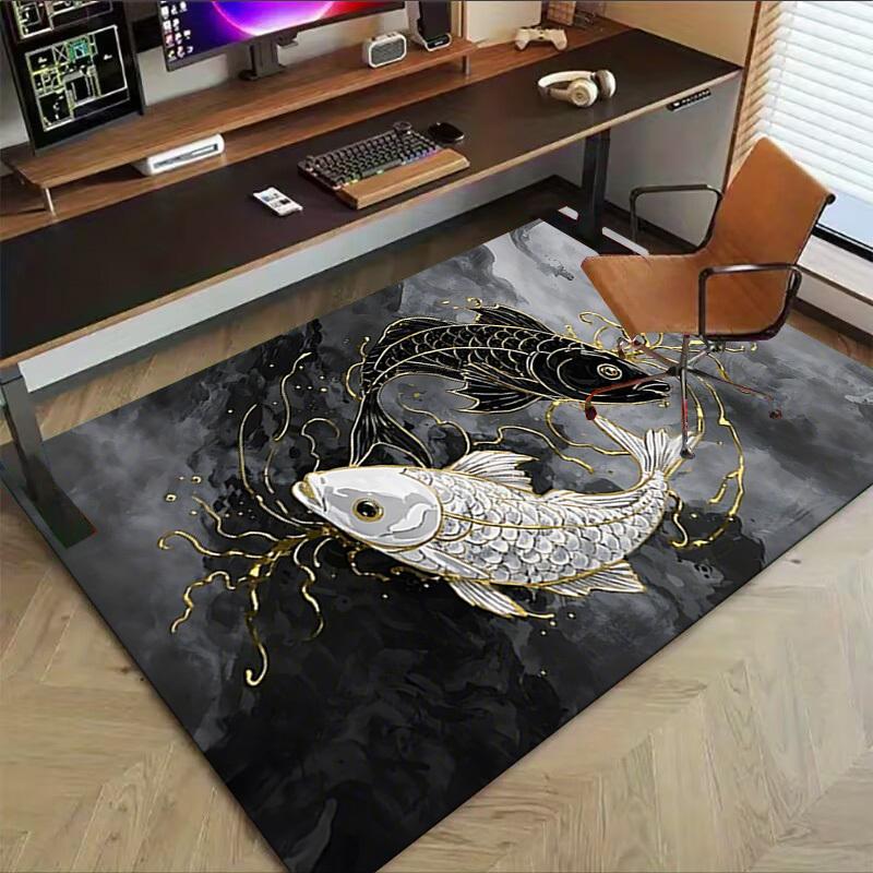 1PC Fish Yin Yang Carpet Office Rug Mat Home Decor Area Carpet Festival Gift Office desk chair carpet Longlasting Material