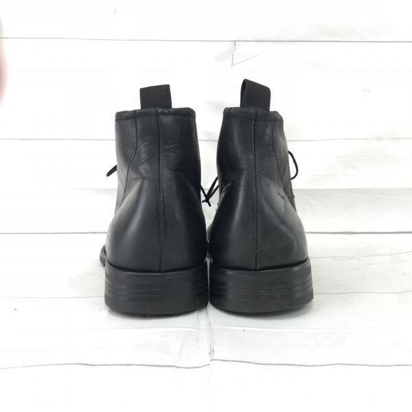 80s-90s Vintage John Rocha McKay Construction Leather Chukka Boots 41 26.0 black(USED)