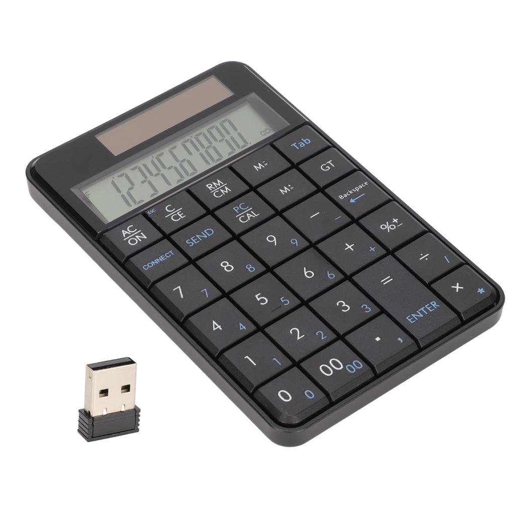 Calculator Number Pad Calculator Function 29 Keys 2.4GHz Wireless USB Plug and Play Ergonomic Design Wireless Number Pad