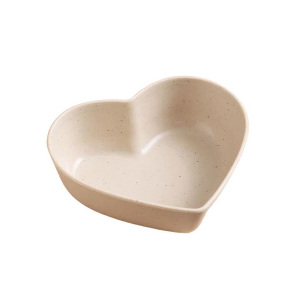 Wheat Straw Heart Shape Seasoning Dish Mini Sushi Seasoning Dish Creative Spice Plate  for Kitchen
