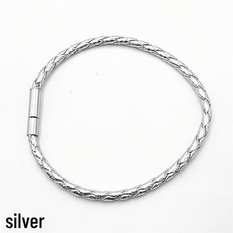 3MM Single Layer Braided Leather Couple Bracelet Gift