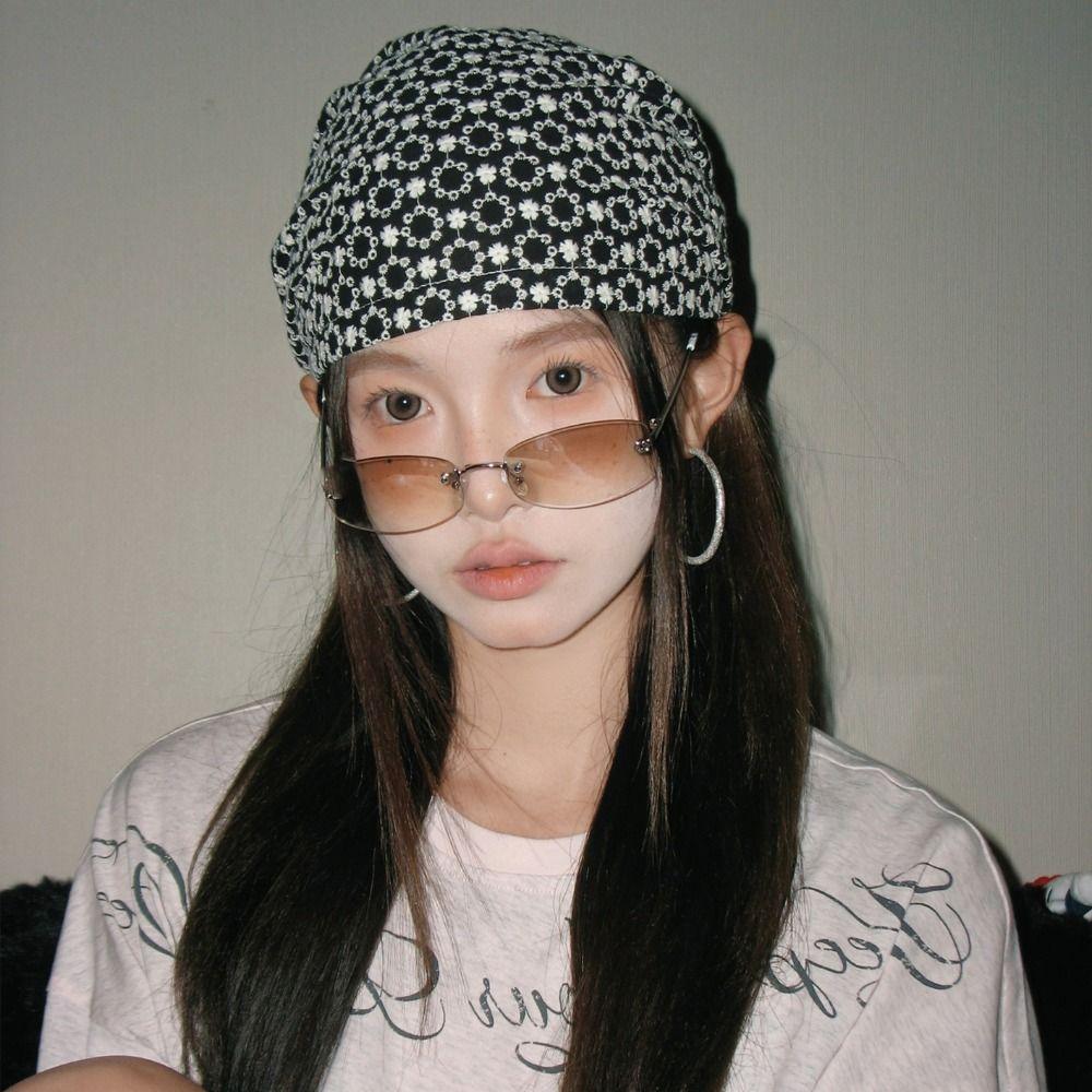 Vintage Printed Beanies Cap Ins Women's Turban Hat Retro Y2k Print Pullover Hats  Outdoor