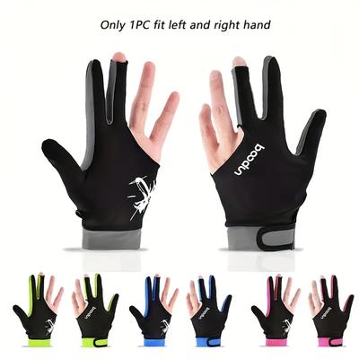 1 Pc Billiards Glove 3 Finger Pool Glove Elastic Billiards Breathable Match Glove For Men And Women Snooker Cue Sport Glove