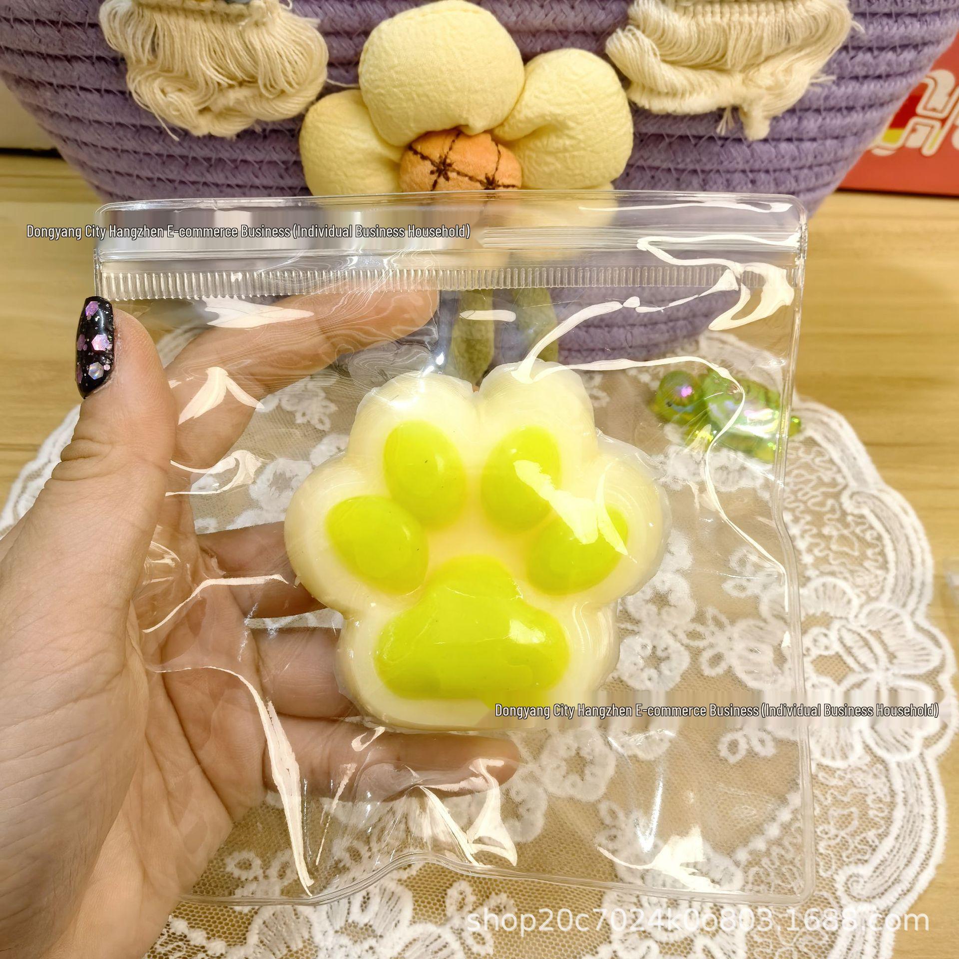 Little Red Book Fruit Cat Paw Stress Relief Toy – Slow Rebound Imitation Silicone Decompression