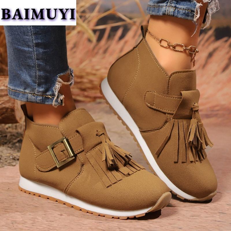 Women Flats Fringe Loafers Casual Sport Shoes Autumn Designer 2025 New Fashion Travel Sneakers Running Hiking Zapatillas Mujer