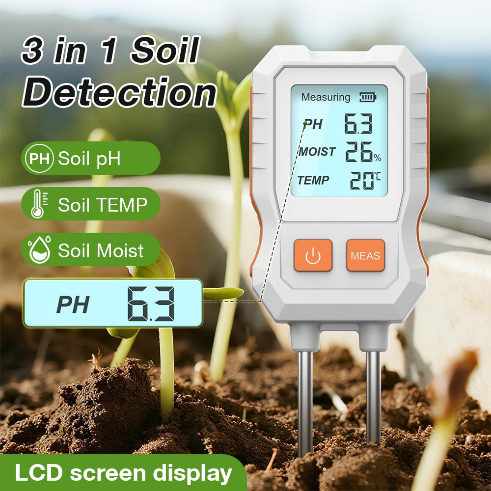 7 In 1 Digital LCD Soil Tester PH/EC/Temperature/Moisture/Air Temp/Fertility/Sunlight Meter for Lawn Farm