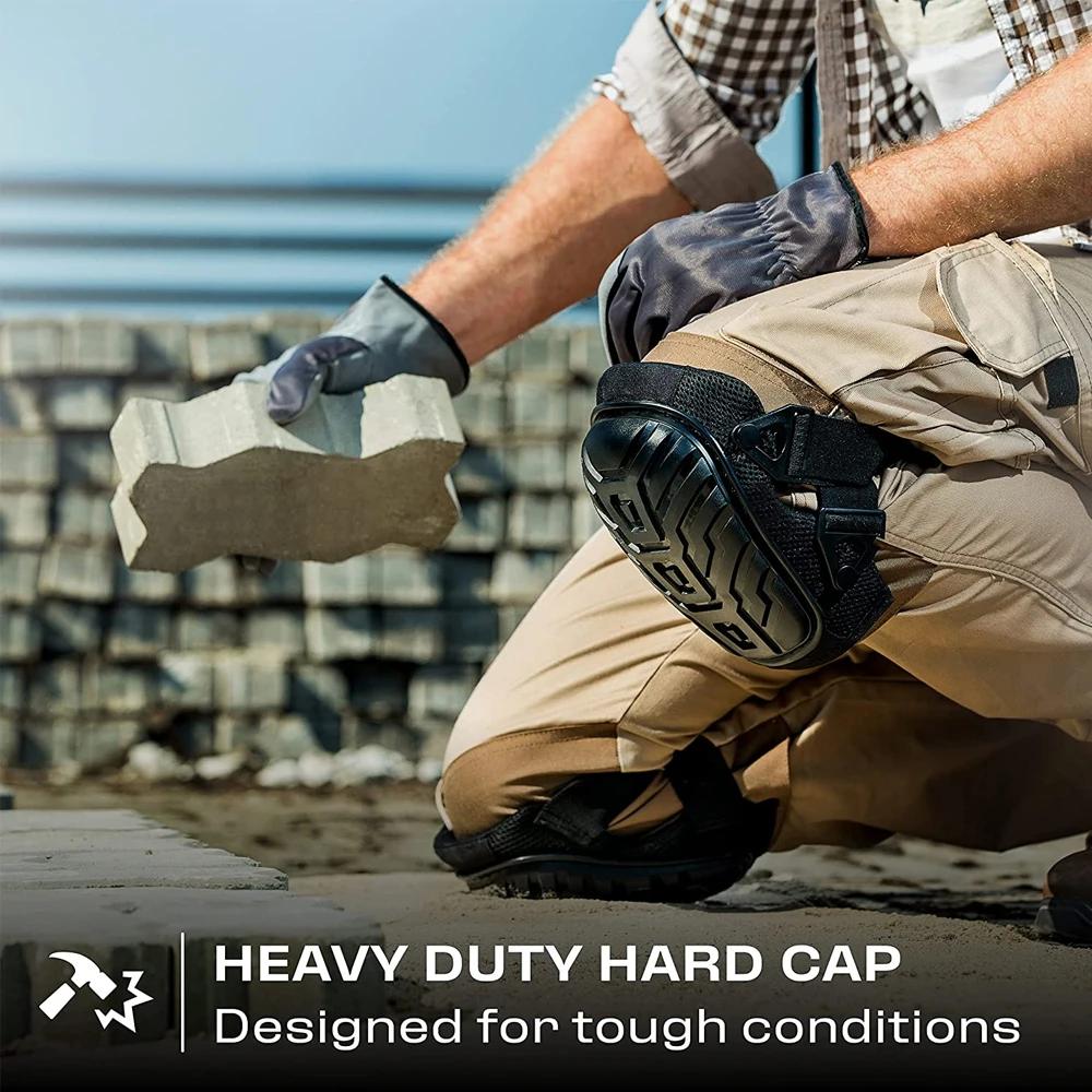 1Pair Knee Pads for Work - Heavy Duty Foam Padding Kneepads for Construction, Gardening, Flooring with Comfortable Gel Cushion
