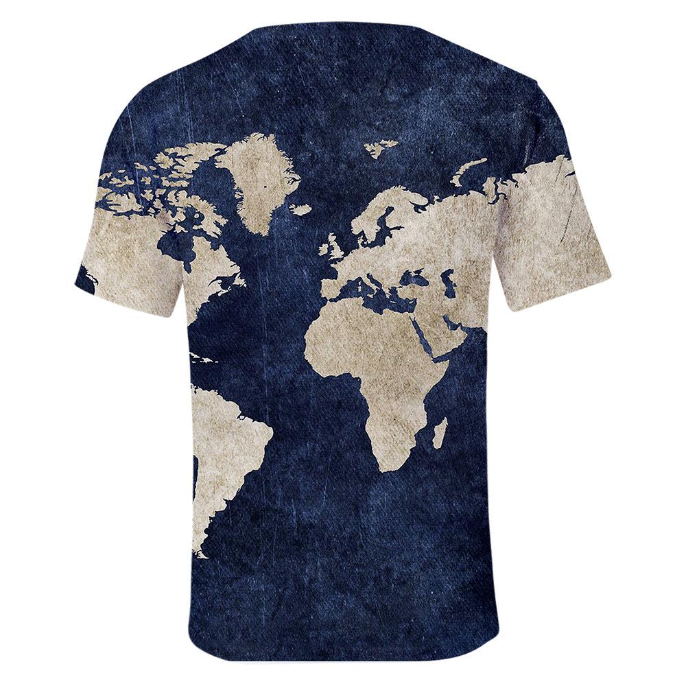Casual Boys Girls 3d Printed World Map T-shirts Kids Hot Sale Unisex Short Sleeve Tops Children's Clothing