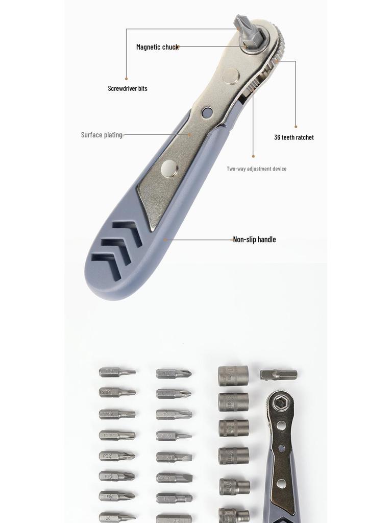 24-in-1 Multifunctional Ratchet Screwdriver Set for Home Repair
