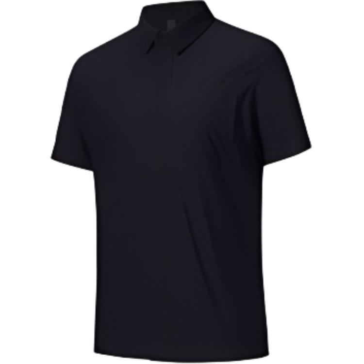 

Anta Champion All-Weather Series Solid Color Button Soft Comfortable Breathable Versatile Short Sleeve Shirt Men shirts Basic-Black 152520110-4 M
