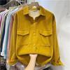 Women's Velvet Corduroy Shirt Jacket - Simple & Fashionable, Perfect for Spring and Autumn