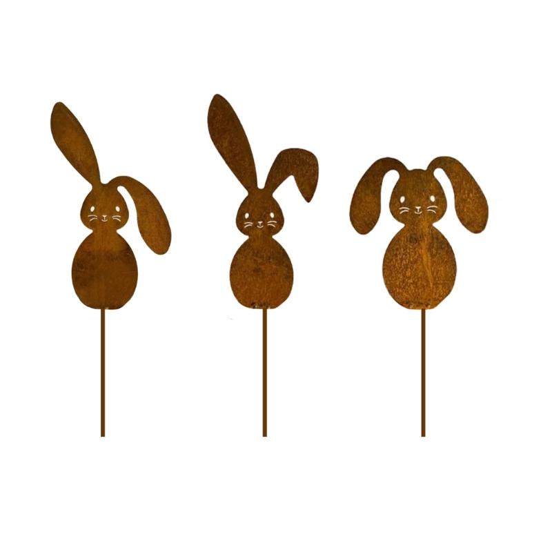 Decorațiuni Metalice de Curte cu Animale Artă de Grădină Animale Ruginite pentru Decorațiuni Exterioare Țăruș Decorativ de Exterior Accesoriu pentru Gazon