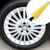 1X Auto Car Tool Tire Rim Cleaner Black Plastic Handle Yellow Sponge Car Wheel Brush Cleaning Scrub Tool High Quality