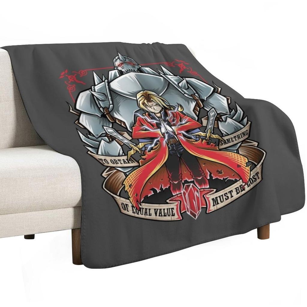 Brotherhood FullMetal Alchemist Throw Blanket Stain Resistant Cozy Warm Blanket
