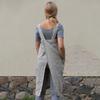 Women's Cotton Linen Apron Dress Long Loose Maxi Dress