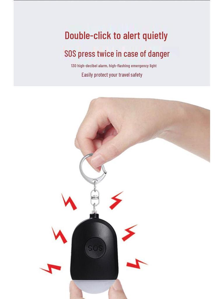 Portable Outdoor Self-Defense Alarm with LED Light for Women's Nighttime Safety