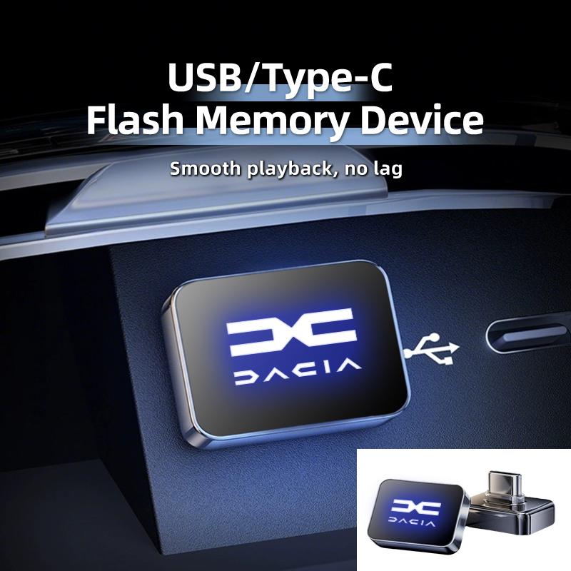 BGV1 Car Stickers Metal USB Type-C Flash Drive Memory Stick Music Saver For Dacia Duster Logan Sandero Lodgy Dokker Stepway Mcv 2