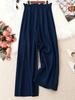 2025 Euro-America Straight-Leg Casual Summer Pants: Solid Color, Plus Size, Loose Wide-Leg Design