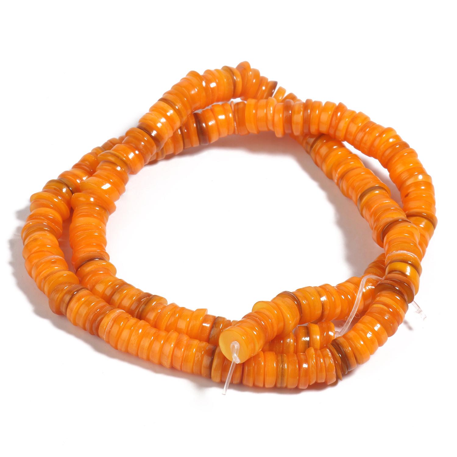 

Плоские бусины в виде пресноводных ракушек Heishi, круглые свободные бусины-разделители Rondelle для изготовления ювелирных изделий, браслеты из перламутровых ракушек своими руками, 15 дюймов 6mm