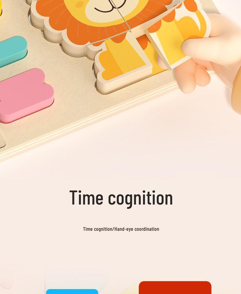 Montessori Wooden Puzzle Board for Toddlers Aged 1-3: Early Education Building Blocks Toy