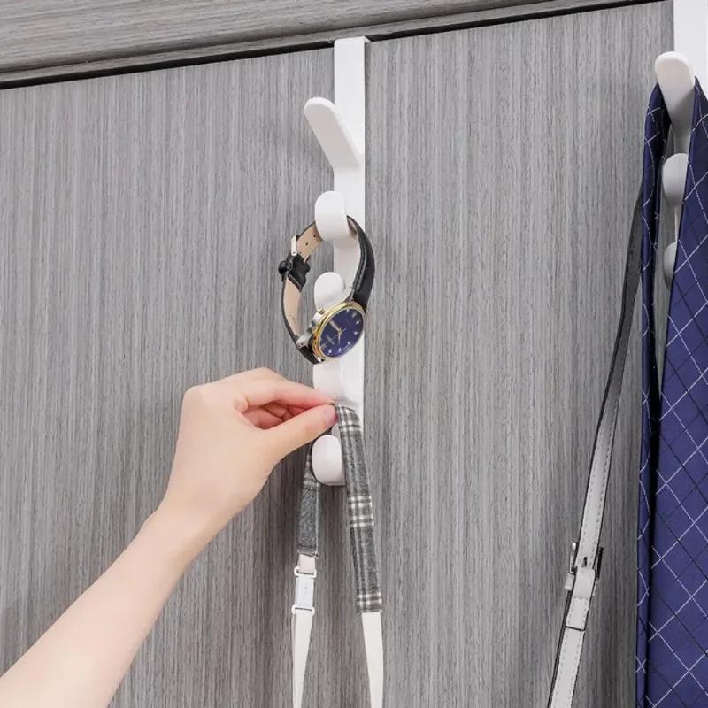 Bedroom Door Hanger Clothes Hanging Rack Over The Door Plastic Home Storage Organization Hooks Purse Holder for Bags