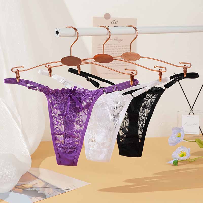 Adjustable Lace Thongs Panties Women's Sexy Lace Underwear Ultra-thin Seamless Thong Underpants Lingerie