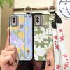 Soft Case Flower Phone Case For Nokia C22 Wristband Durable Ring Waterproof Lanyard Oil Painting Back Cover Silicone
