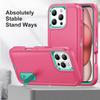 For iPhone 16 Pro Case PC+Silicone+EVA 3-in-1 Protective Phone Cover with Kickstand