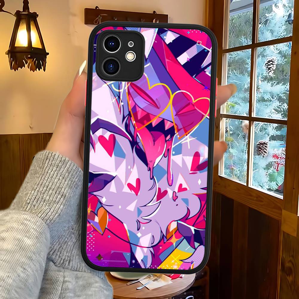 

H-Hazbin H-Hotel For IPhone 16 15 14 13 12 11 Pro Max X XS MAX Plus Translucent Black Phone Cover iphone 13 pro