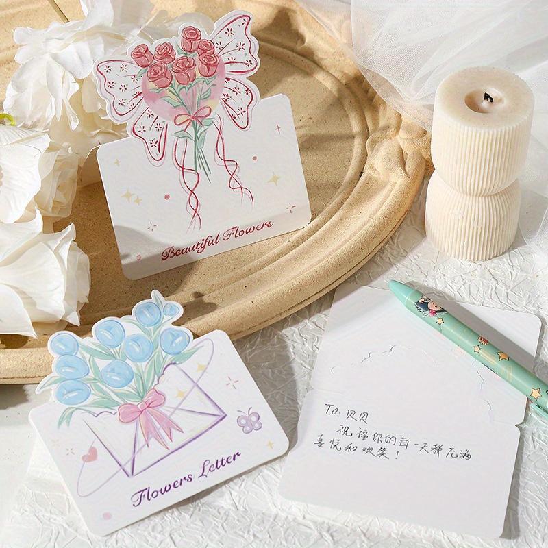 50PCS Bouquet Greeting Card No Envelopes, for All Occasions Such As Christmas,Valentine's Day,New Year,Parties Gift Card,Wedding