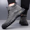 Fashion Men Walking Shoes Winter Thermal Motorcycle Boots for Men Leather Riding Ankle Boots Outdoor Trekking Shoes Non-Slip Men's Boots