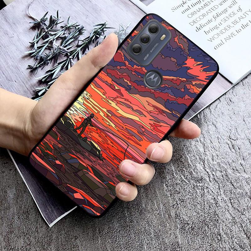 Husă de telefon Anime Scenery Sky Landscape pentru Moto Edge 50 40 Pro Edge 40 30 Ultra Neo Fusion G Power G Stylus G Play E32 E20 E40
