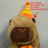 Adorable Capybara Plush Toy with Party Hat & Bow Tie – Soft Stuffed Animal for All Dog Breeds, Perfect Indoor Play Companion