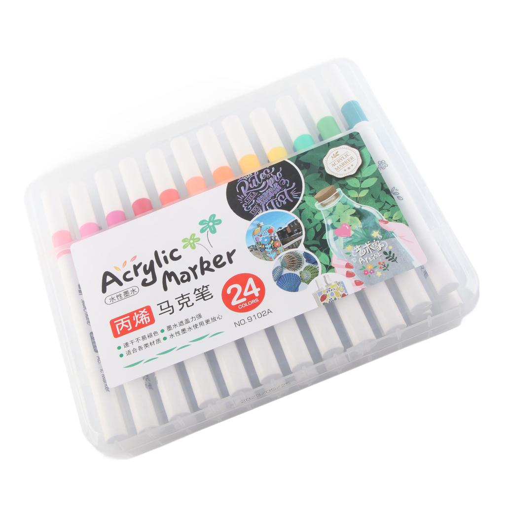 Markere pentru vopsea acrilică Acoperire puternică Uscare rapidă, rezistente la apă, butoi rotund, Markere pentru graffiti pentru sticlă